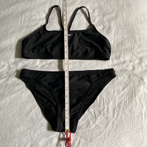 Nike Core Solids Sport 2-Piece size 12 racer back bikini top swimsuit set black - Picture 4 of 13